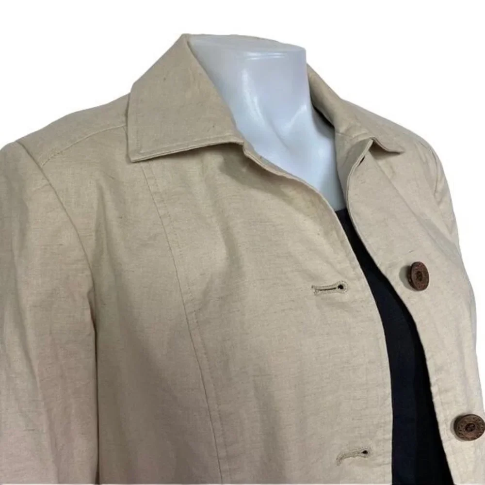 RQT Cream Jacket Blazer Brown Button Down Jacket Size 8 - Picture 9 of 10